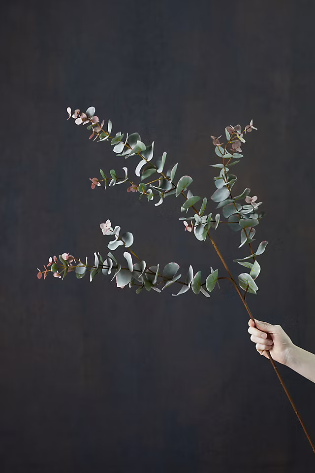 Faux Flowering Eucalyptus Spray | Anthropologie (US)
