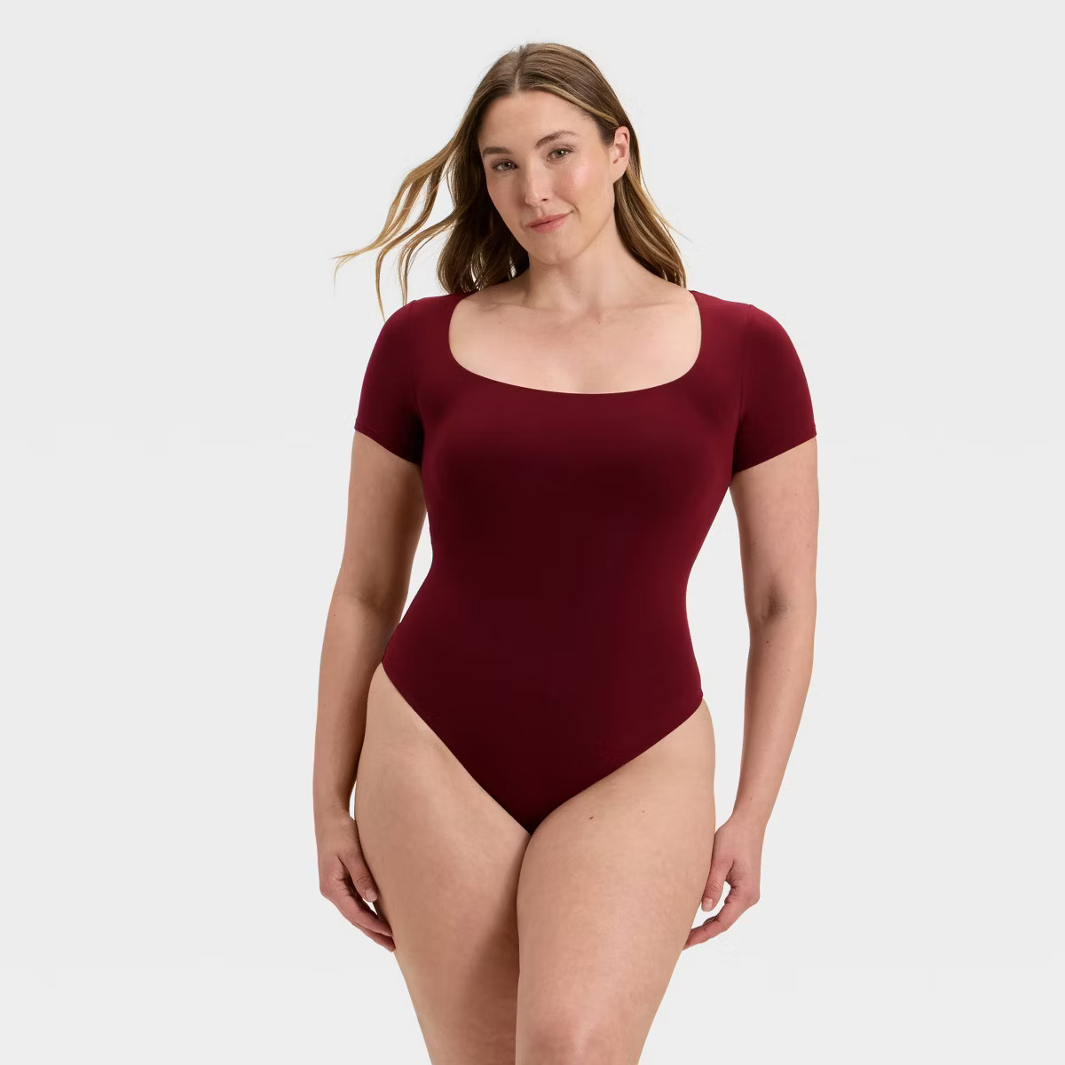 Women's Luxe Stretch Square Neck Thong Bodysuit - Auden™ | Target