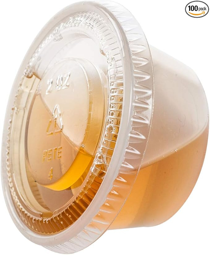 TashiBox 2 oz 100 Sets Disposable Plastic Cups with Lids, Jello Shot Cups Souffle Cups… | Amazon (US)