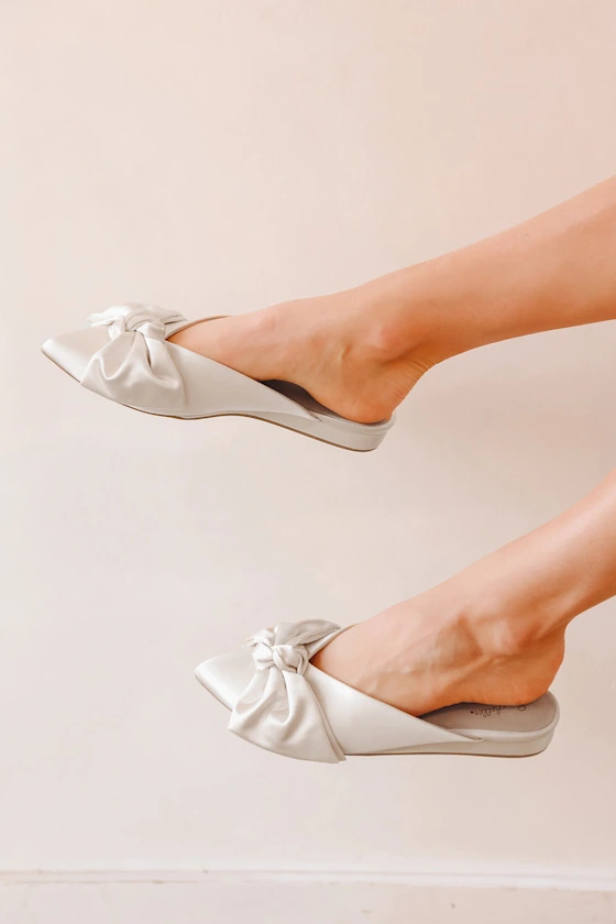 Wedding Bells Ivory Satin Pointed-Toe Mules | Lulus (US)