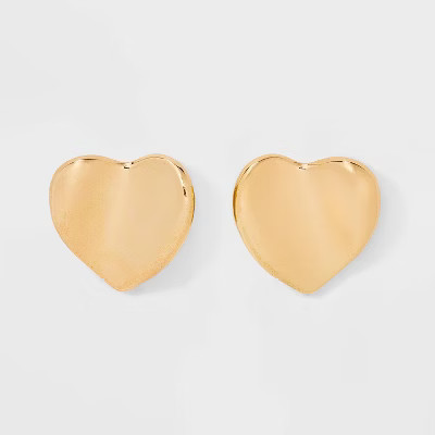 Wavy Heart Earrings - Universal Thread™ Gold: Nickel-Free Recycled Iron, Post Closure, Button Style | Target