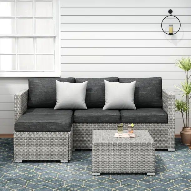 Arfaan 4 - Person Outdoor Seating Group with Cushions | Wayfair North America