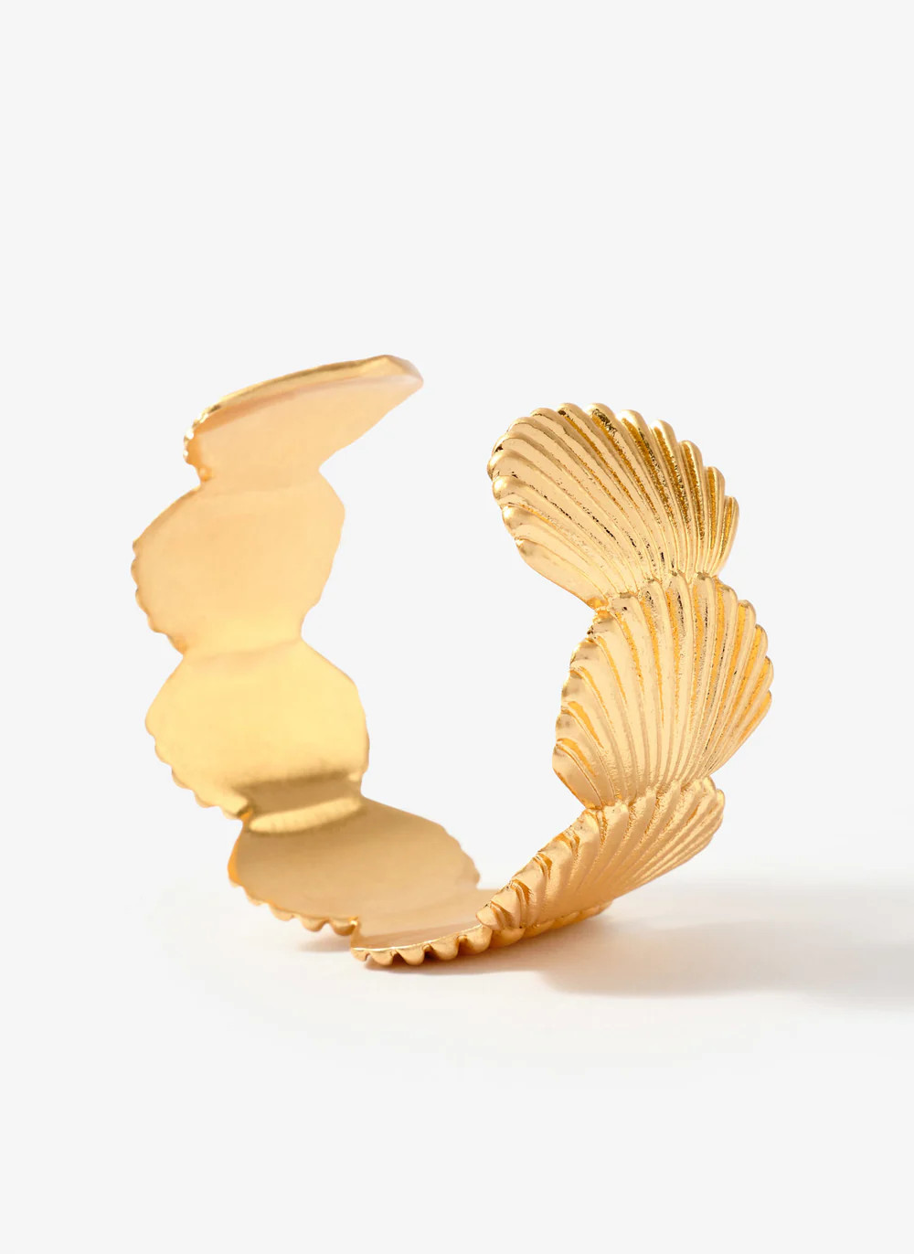 Gold Tone Shell Open Cuff | Mint Velvet