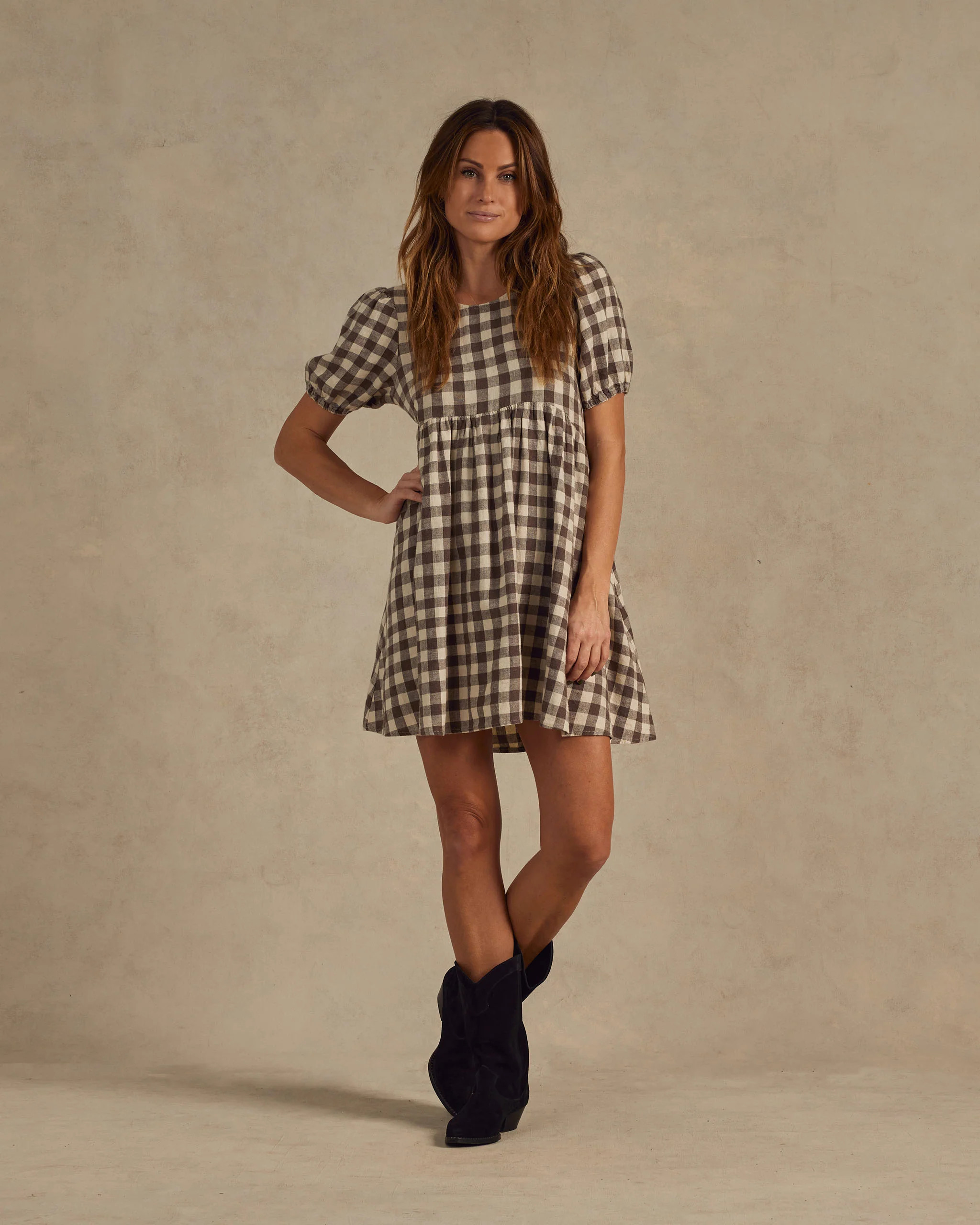 Marley Dress | Charcoal Check | Rylee + Cru
