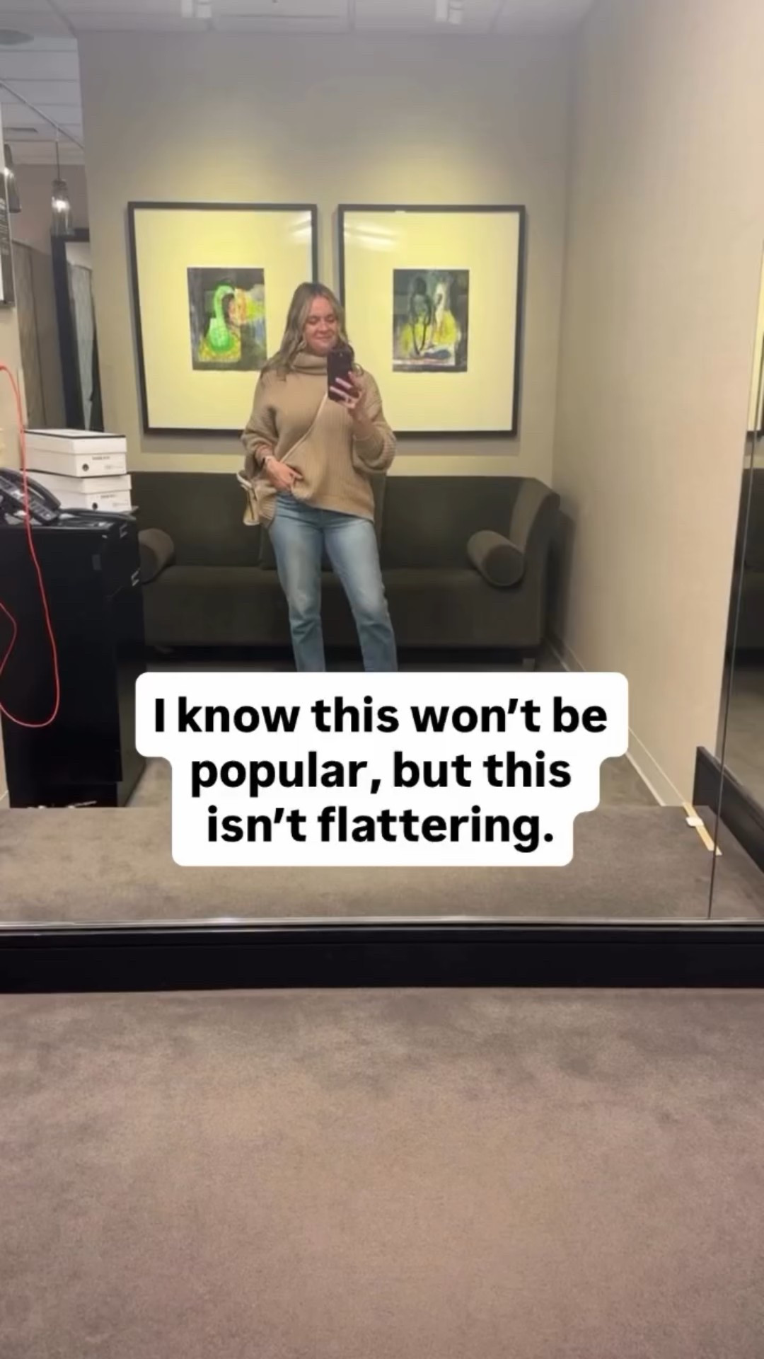 I know this feels counterintuitive — but longer, shapeless tops usually do the opposite of what you want them to do.