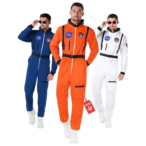 Morph Astronaut Costume Adult, Orange Space Suit Men, Mens Halloween Costume Astronaut Suits, Nasa Costumes Adult, Large | Amazon (US)