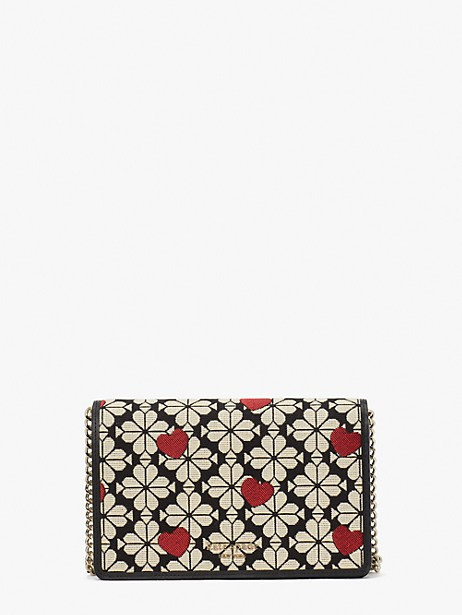 spade flower jacquard hearts chain wallet | Kate Spade (US)