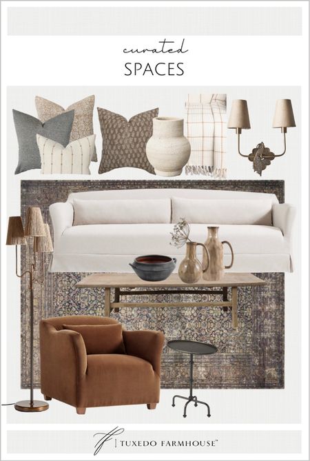 Curated living room. 

Area rugs, Loloi rugs, sofas, accent chairs, floor lamps, pottery vases, decor bowls, throw pillows, accent tables, side tables, coffee tables, sconce lighting, home decor, spring decor. 

#ltkstyletip

#LTKFind #LTKhome #LTKSeasonal