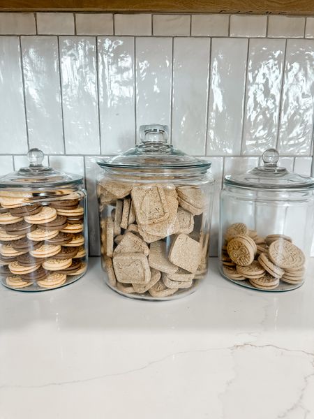 Cute. Easy. Affordable. 
I love these glass jars. I use them for cookies, treats, detergent pods, powdered detergent, flour, sugar, etc. They can be used in so many different ways, but my fur babies prefer them for their treats. 🐾☺️ #homedecor #foodstorage #petproducts #dogtreats #tilvacuumdouspart #walmartfinds #targetfinds

#LTKfindsunder50 #LTKhome #LTKsalealert