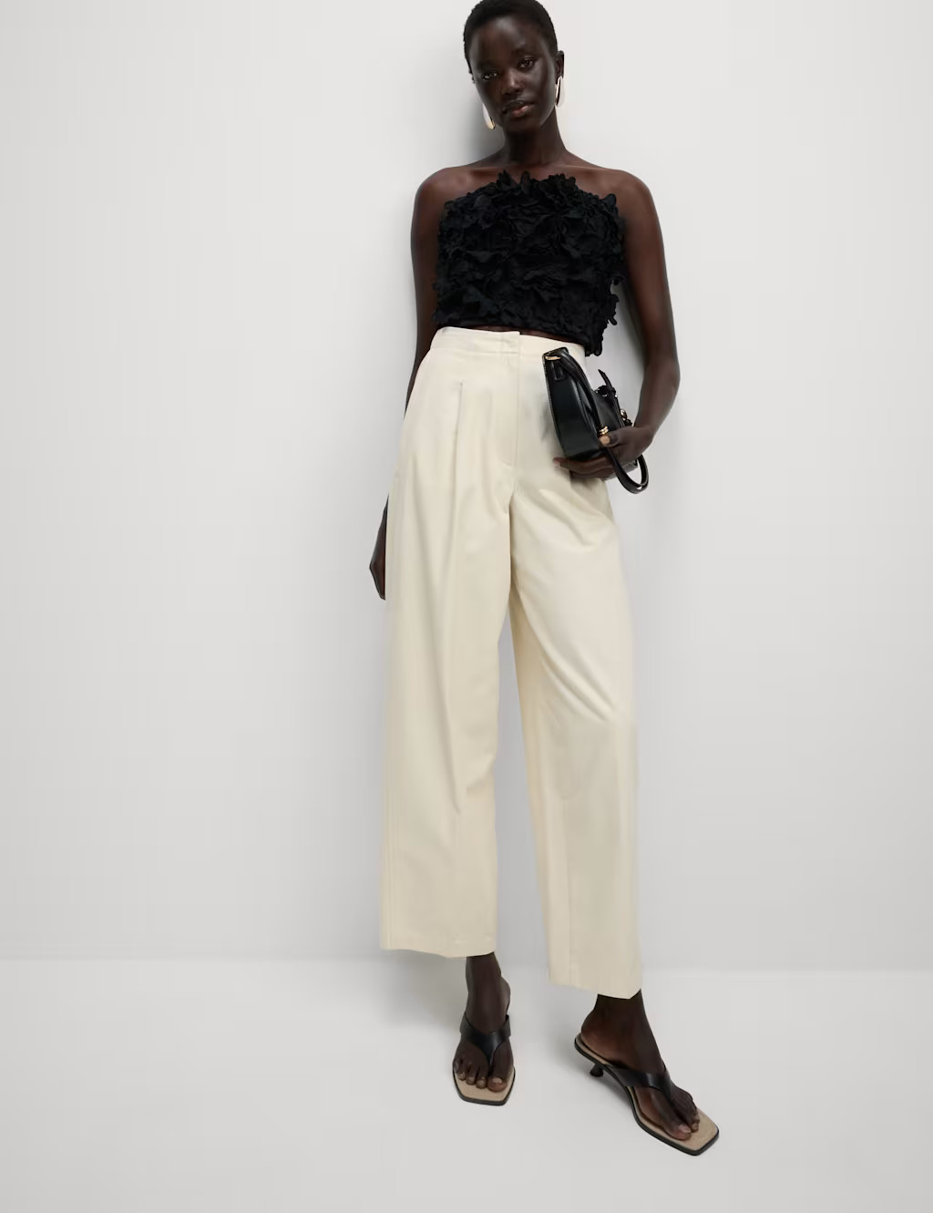 Pure Cotton Twill Barrel Leg Trousers | Marks & Spencer (UK)