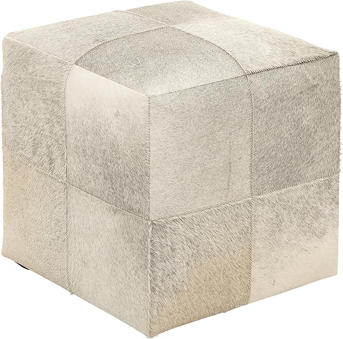 Deco 79 Leather Handmade Living Room Stool Cowhide Patchwork Ottoman, Foot Stool 16" x 16" x 16",... | Amazon (US)