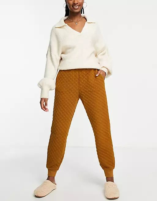 Madewell quilted sweatpants in brown | ASOS (Global)