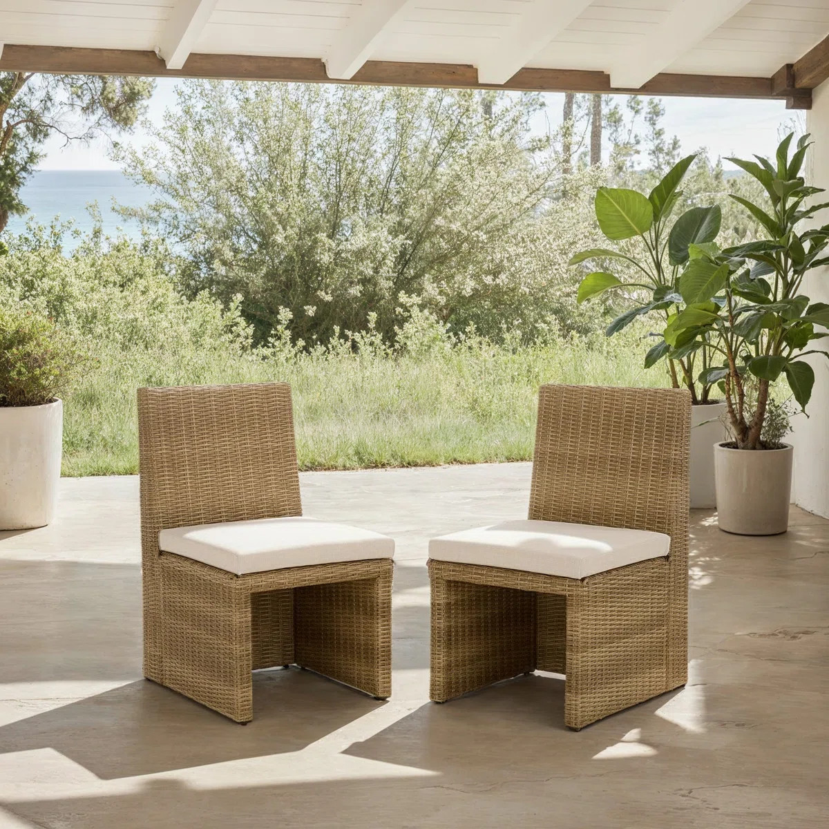 Devan Wicker Patio Dining Chairs (Set of 2) | AllModern