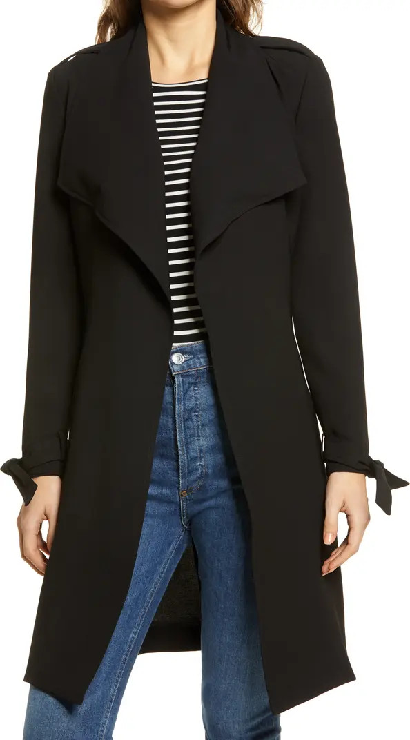 ® Drape Lapel Tie Waist Topper Coat | Nordstrom Rack
