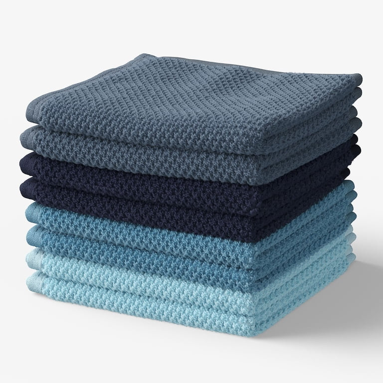 Mainstays Kids Cotton Washcloth Set, 12" x 12", Blue, 8 Pack | Walmart (US)