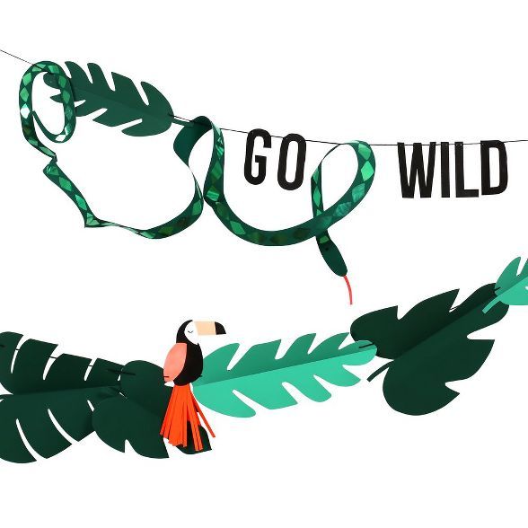 Meri Meri Go Wild Jungle Themed Banner   Party Decorations and Accessories   10' | Target