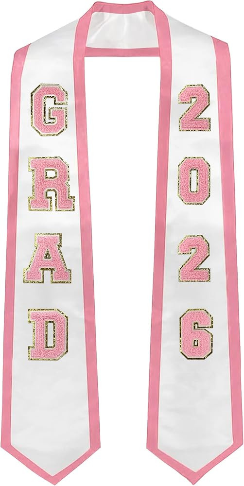 Graduation Honor Stole,Graduation Sash Class of 2025,Graduation Sash with Chenille Letters Patche... | Amazon (US)