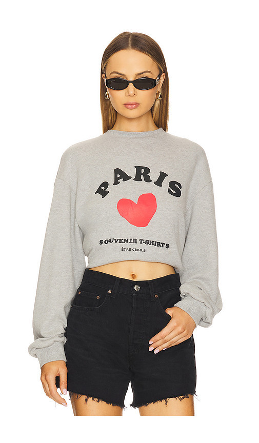 etre cecile Paris Souvenir Boyfriend Sweatshirt in Grey. Size XL. Also in L, M, S, XS. | Revolve Clothing (Global)