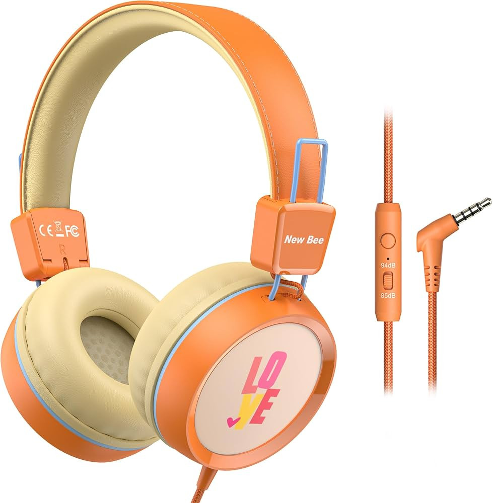 New bee Kids Headphones for School with Microphone KH20 HD Stereo Safe Volume Limited 85dB/94dB F... | Amazon (US)