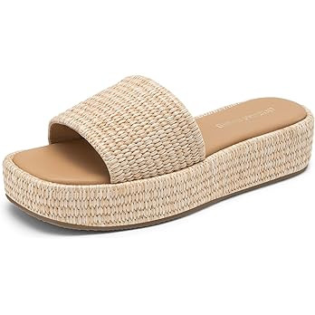DREAM PAIRS Women Platform Slides Sandals Espadrilles Slip On Low Wedge Summer Open Toe Bohemia D... | Amazon (US)