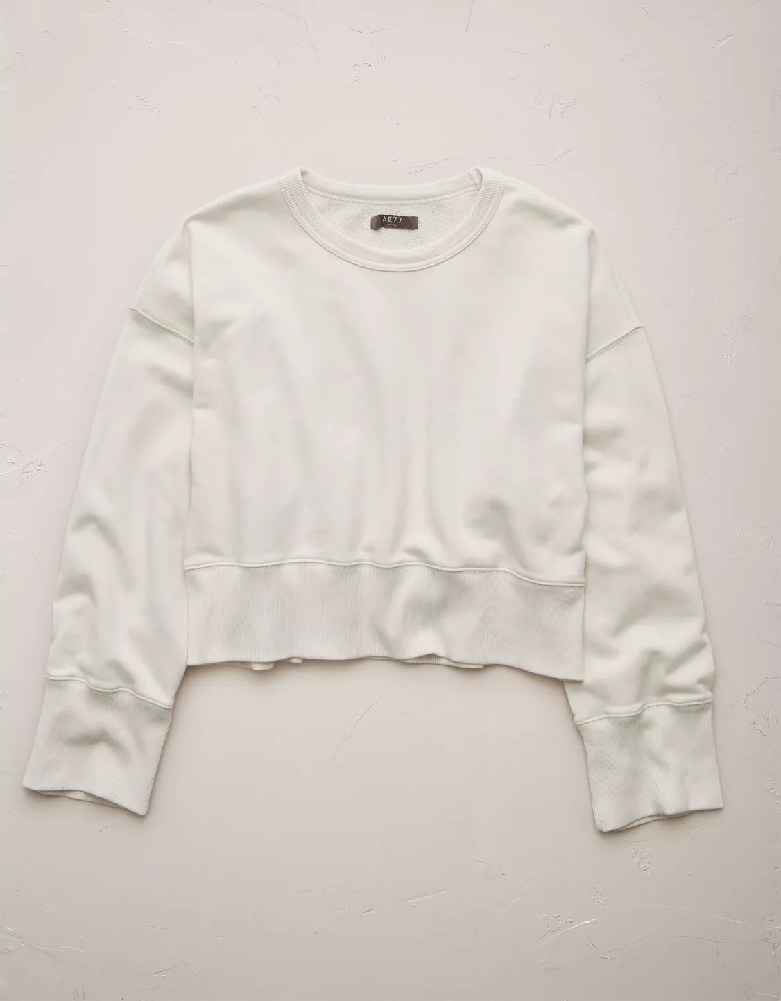 AE77 Premium Relaxed Cropped Sweatshirt | American Eagle Outfitters (US & CA)