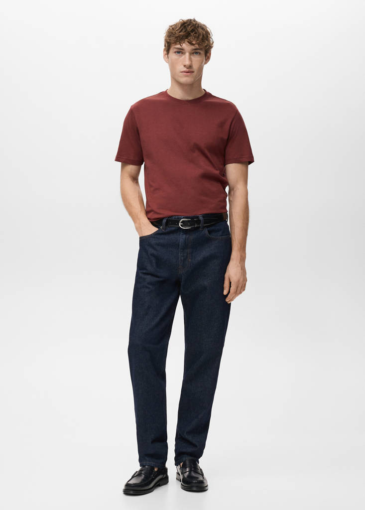 100% cotton slim-fit t-shirt cherry - Man - L - MANGO MAN | Mango (US/MX/AU)