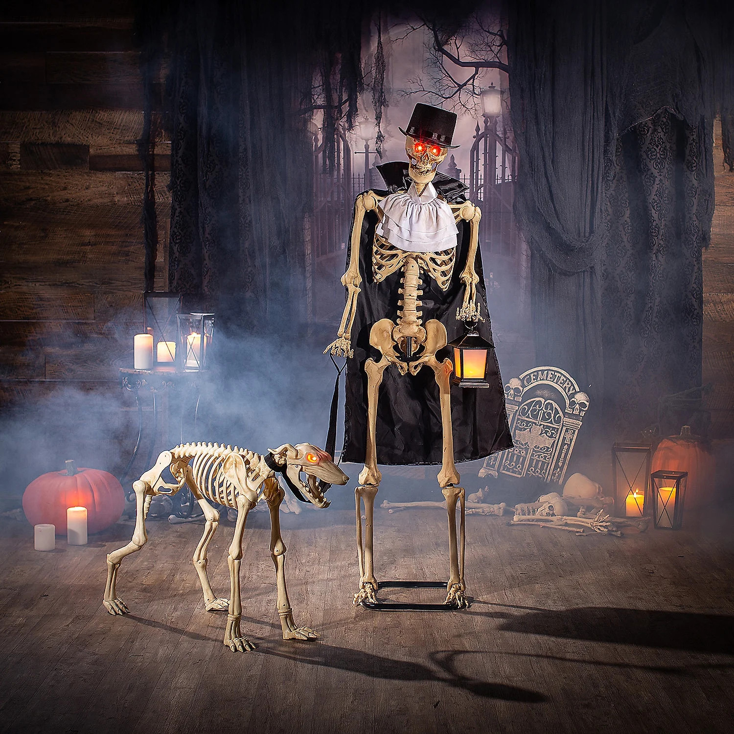 Fun Express 5ft. Animated Skeleton & 3ft. Dog Halloween Decoration | Walmart (US)