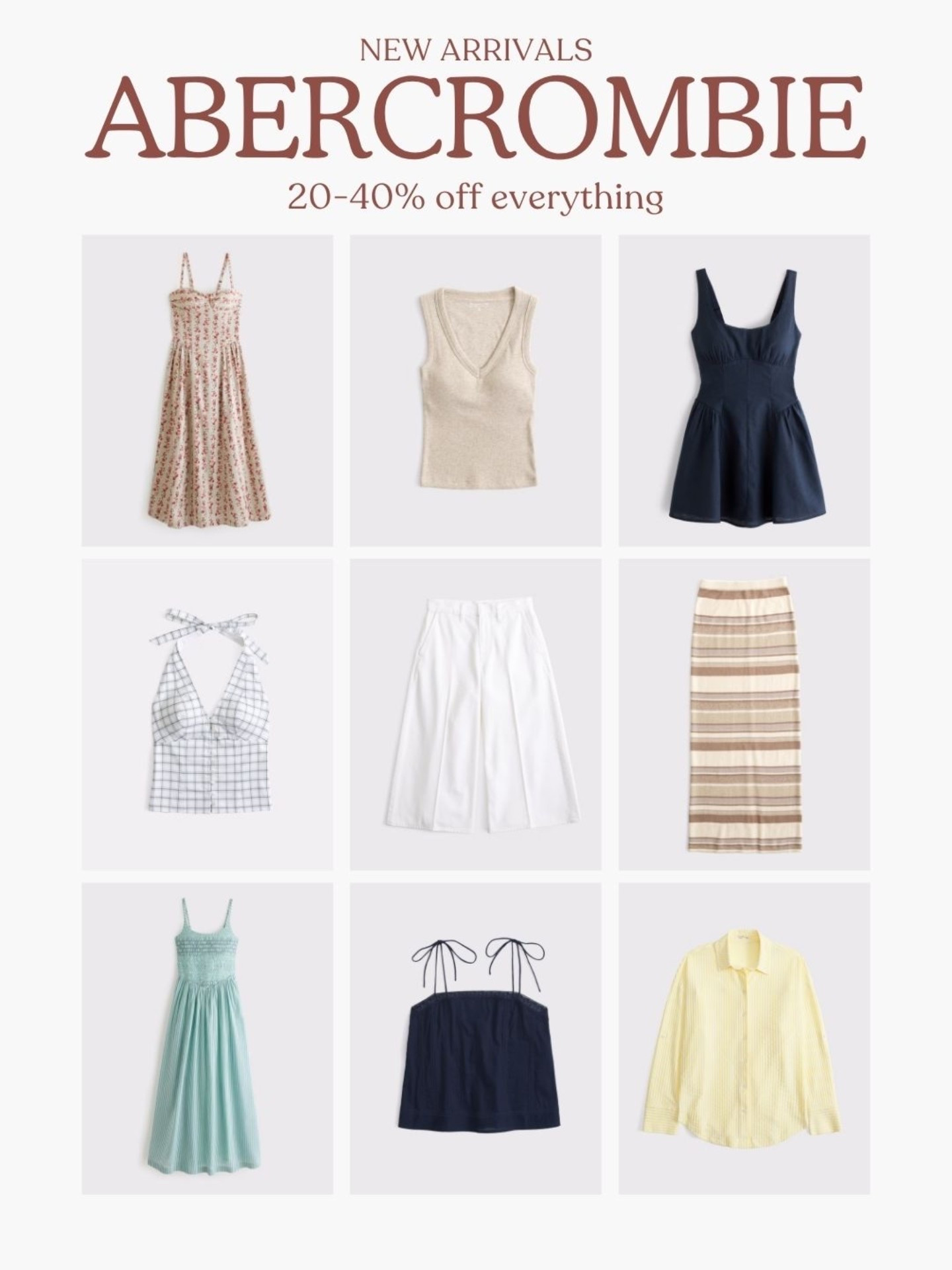 [6/26/26] @abercrombie new arrivals are 20-40% off 🤍 sale ends 7/1 

*Offer valid online only 6/25/2026-7/1/2026 in US/CA. Exclusions apply as indicated. Online price reflects discount.

#LTKSaleAlert #LTKSeasonal #LTKPetite