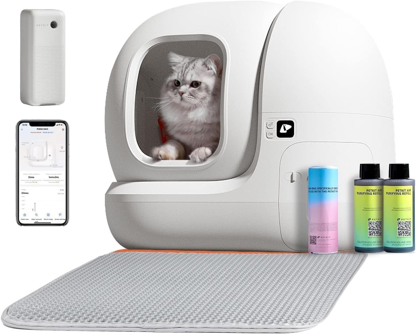 PETKIT Self Cleaning Cat Litter Box, PuraMax App Control Cat Litter Box for Multiple Cats, xSecur... | Amazon (US)