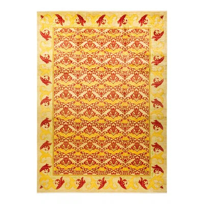 One-of-a-Kind Hand-Knotted 9'10" x 13'10" Wool Area Rug in Red/Yellow | Wayfair North America