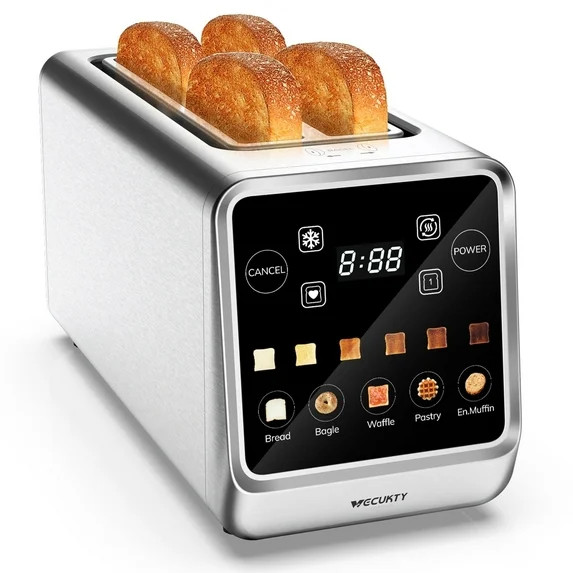 4 Slice Toaster, Bread Toaster for Kitchen Appliances with 6 Presets Memory Function | Walmart (US)