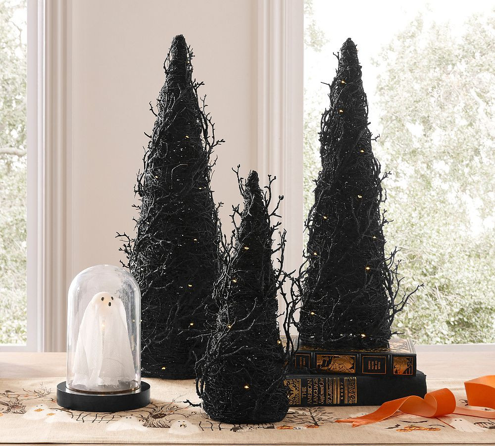 Lit Glitter Cone Tree | Pottery Barn (US)
