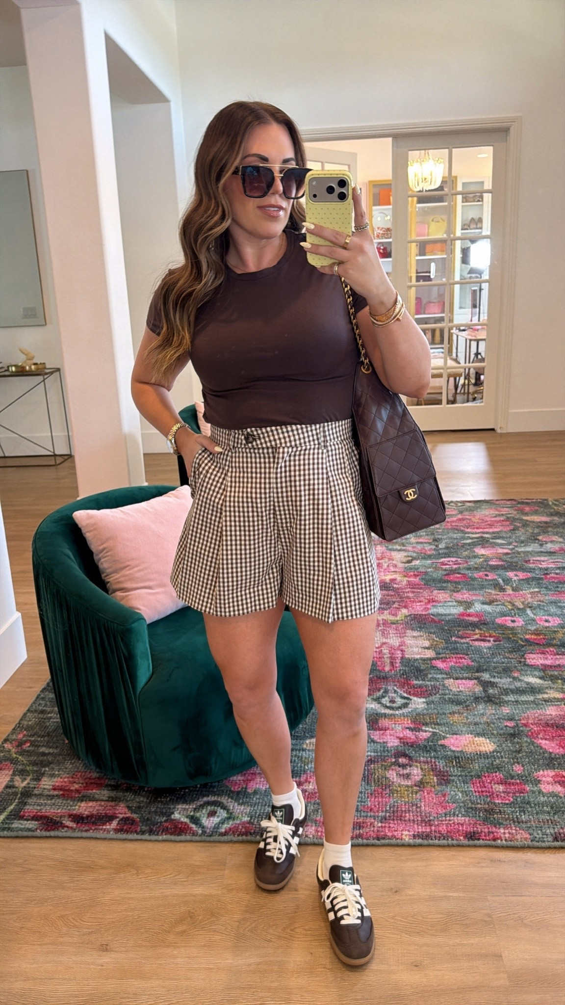 curvy midsize mom style for spring! wearing size large in brown tee and gingham shorts!

#LTKdayinmylife #LTKSeasonal #LTKMidsize