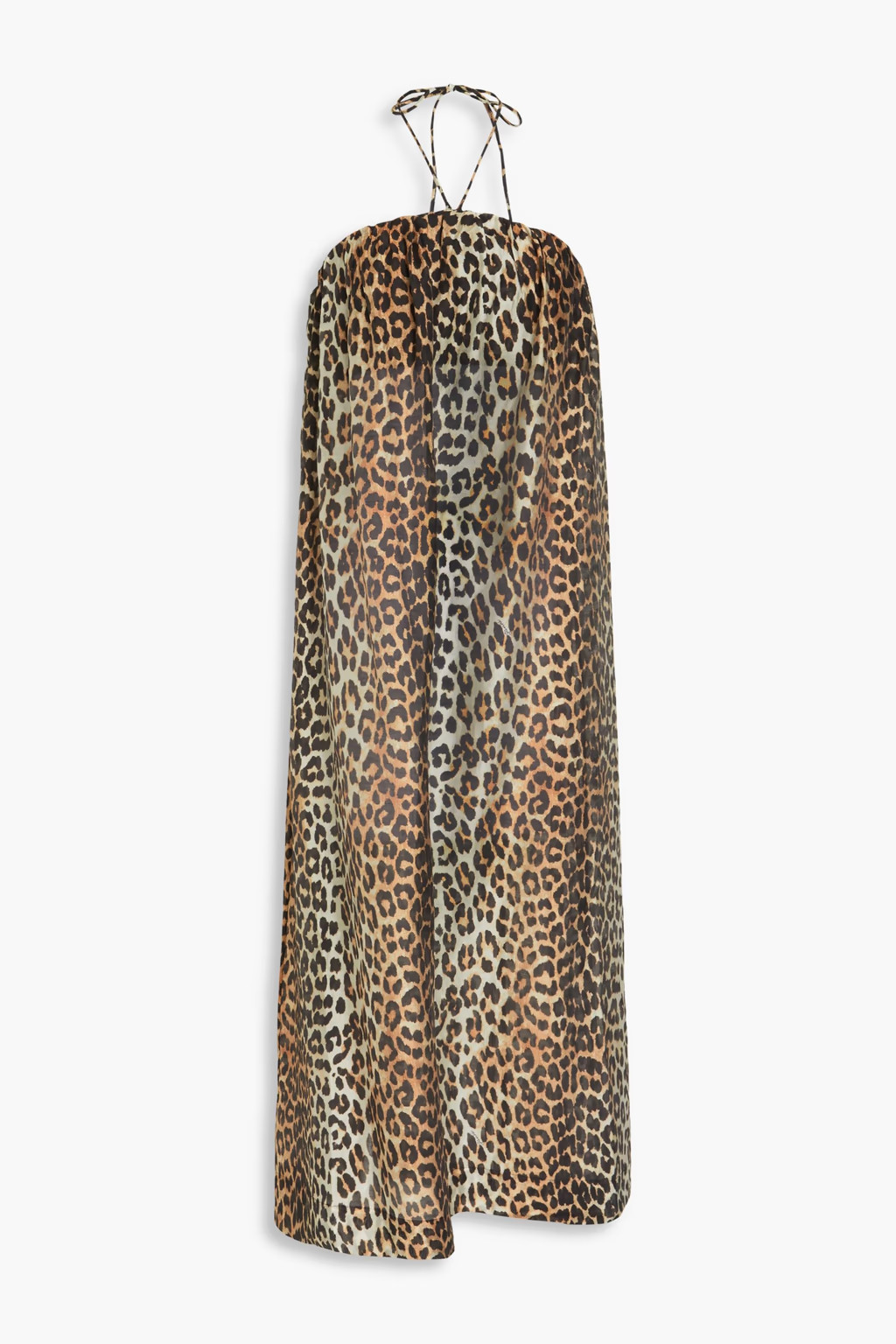 Leopard-print Tencel-blend voile midi dress | The Outnet (UK and Europe)