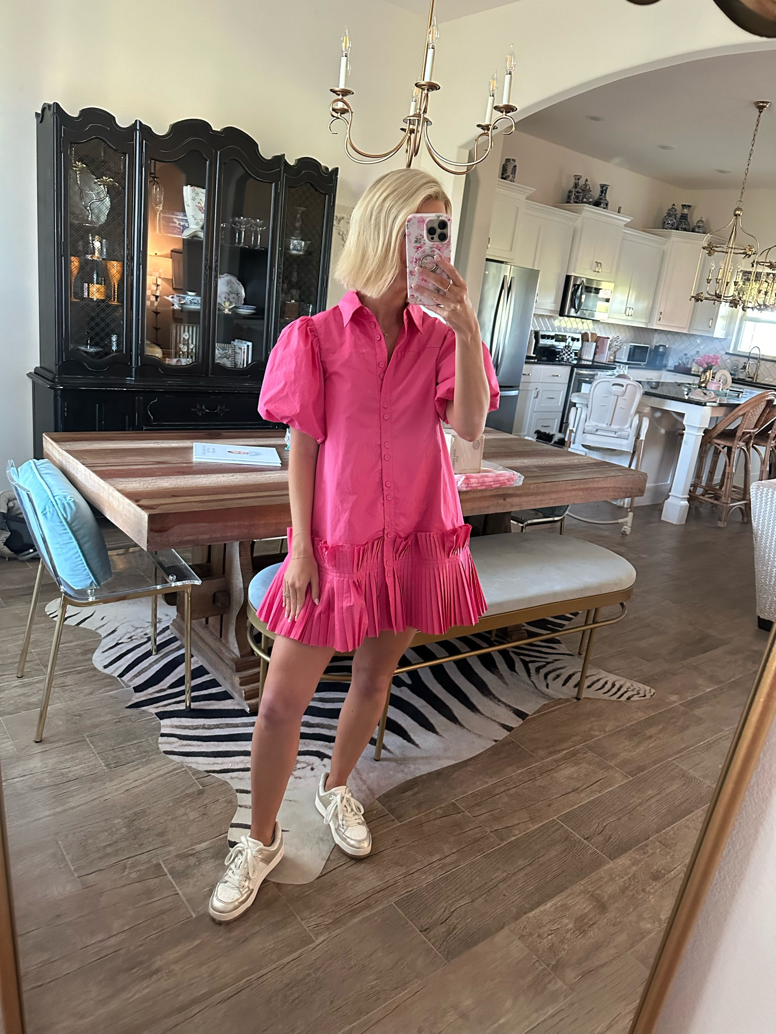 Today's pink mini dress with pleated details with my Marc fisher sneakers (geordian20 to save)! 

#LTKfindsunder100 #LTKparties #LTKstyletip