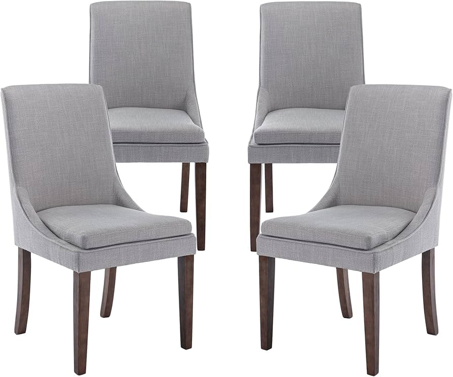 chairus Dining Chairs Set of 4 Linen Fabric Dining Room Chairs Modern Side Chair with Brown Wood ... | Amazon (US)