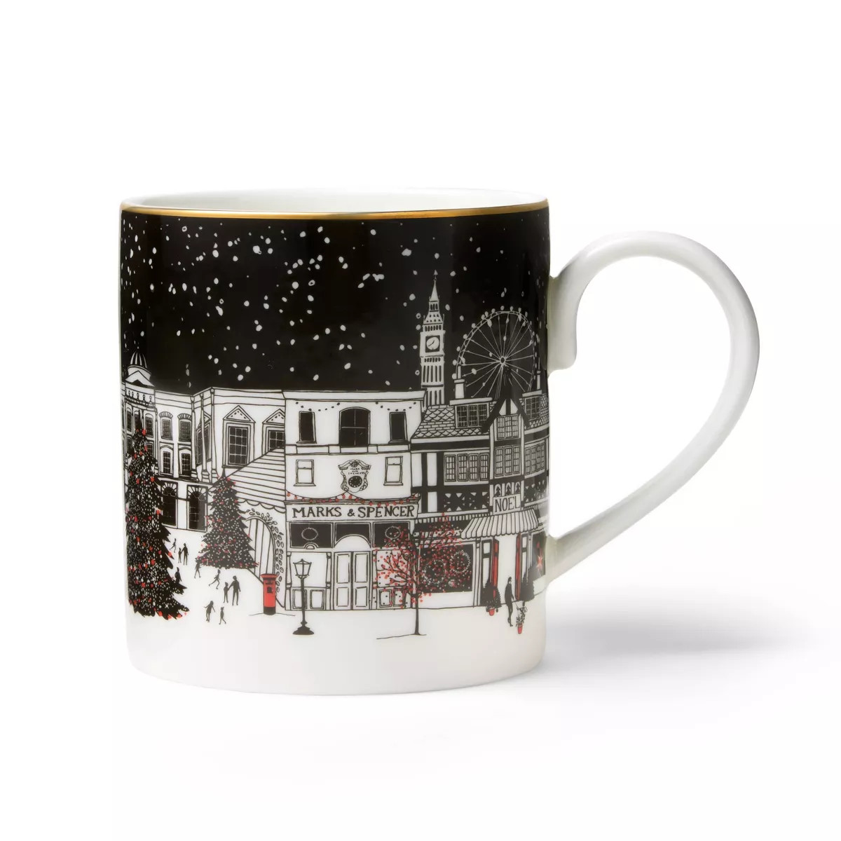 M&S 12oz Townhouse Ceramic Christmas Mug | Target