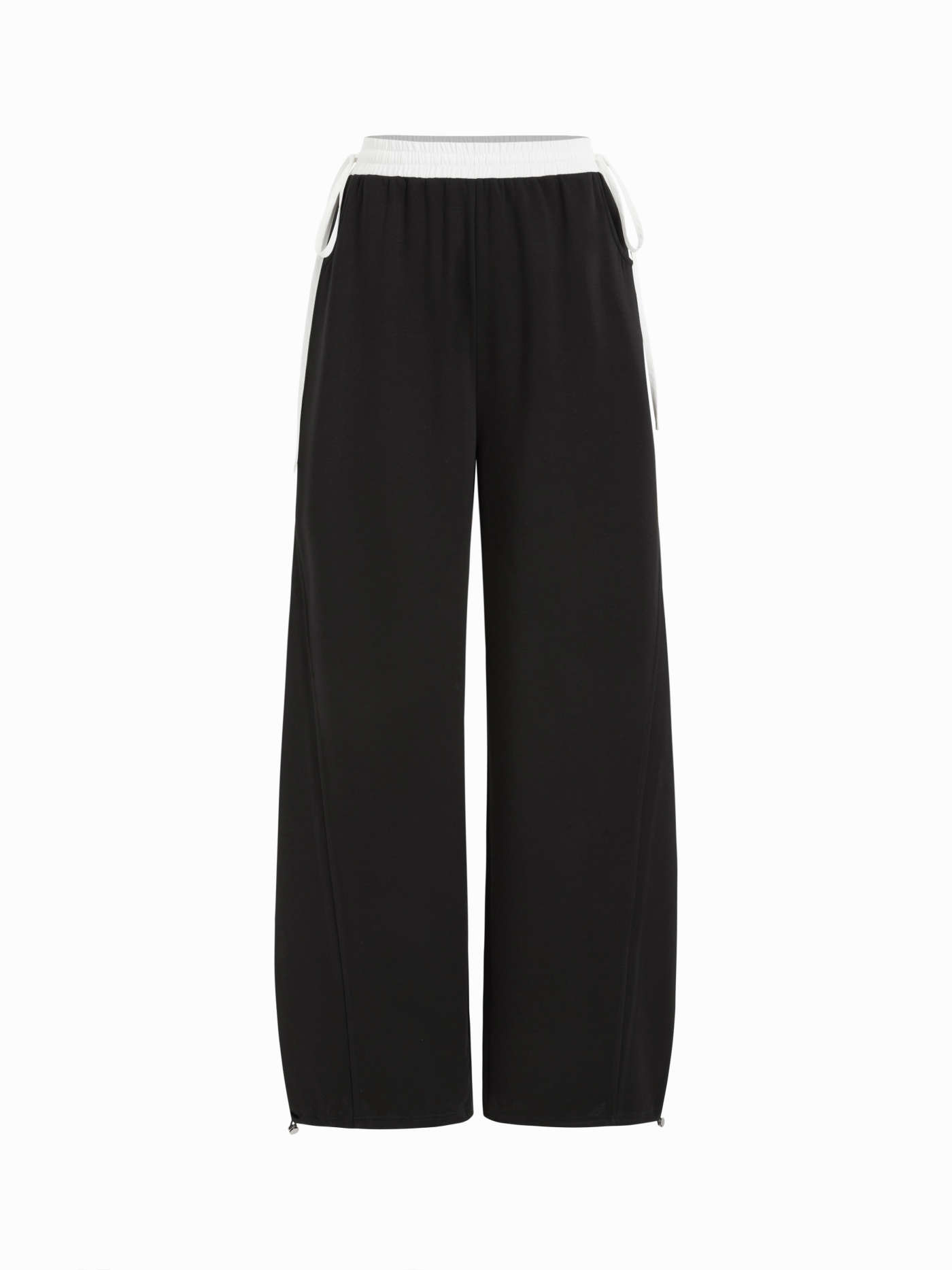 Knit Fabric Mid Rise Bowknots Elastic Waist Drawstring Jogger Sweatpants For Daily Casual | Cider