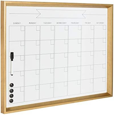 Kate and Laurel Calter Framed Magnetic Dry Erase Monthly Calendar, 21.5" x 27.5", Gold | Amazon (US)