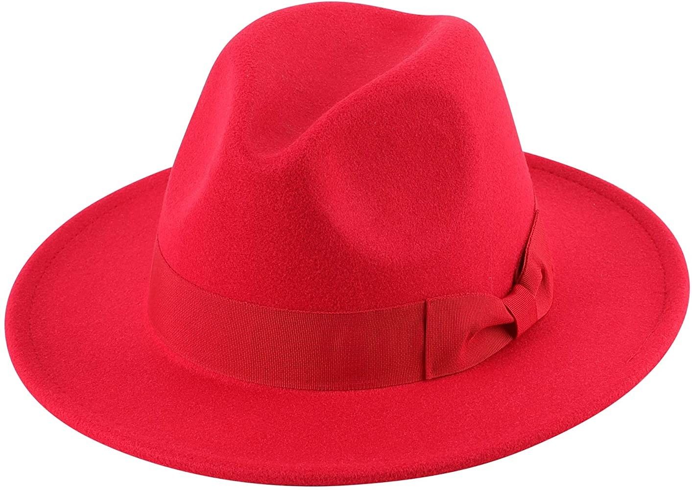 Wide Brim Floppy Panama Hat Belt Buckle Wool Fedora Hat | Amazon (US)