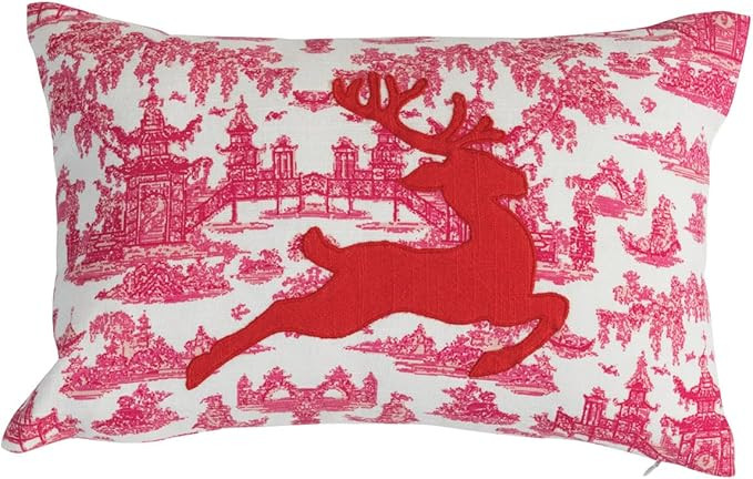 Creative Co-Op Cotton Lumbar Toile Pattern Pillow | Amazon (US)