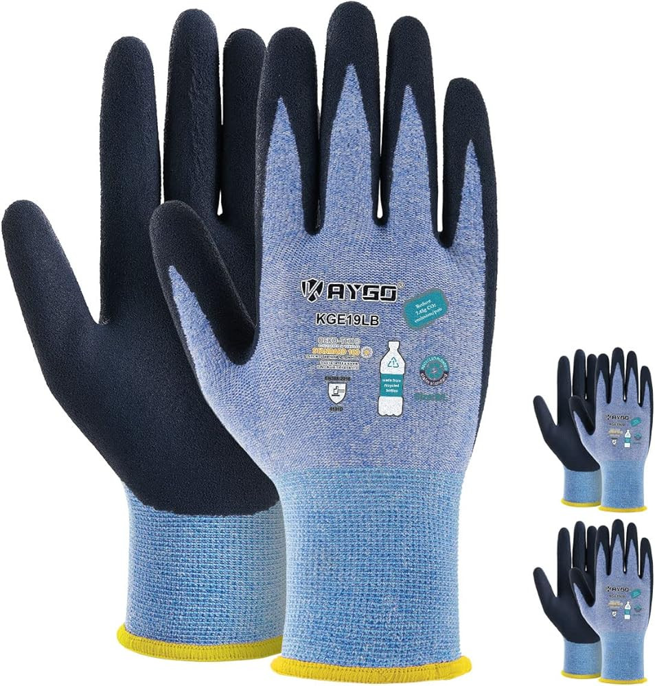 KAYGO Work Gloves for Women, Eco Friendly Safety Work Gloves with Breathable Rubber Coated, KGE19... | Amazon (US)