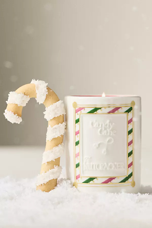 New York City Ballet Candy Cane Ceramic Candle | Anthropologie (US)