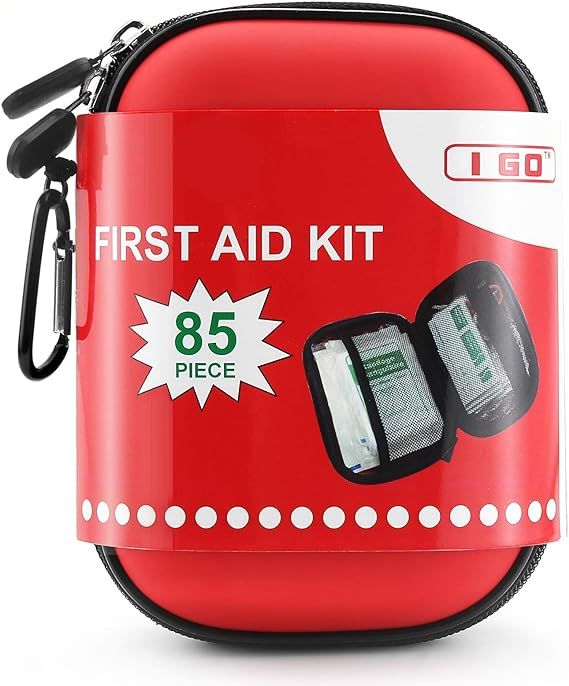 I GO 85 Pieces Hard Shell Mini Compact First Aid Kit, Small Personal Emergency Survival Kit for T... | Amazon (US)