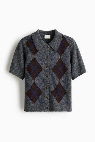 H & M - Cardigan mit Kragen - Grau - Damen | H&M (DE, AT, CH, NL, FI)