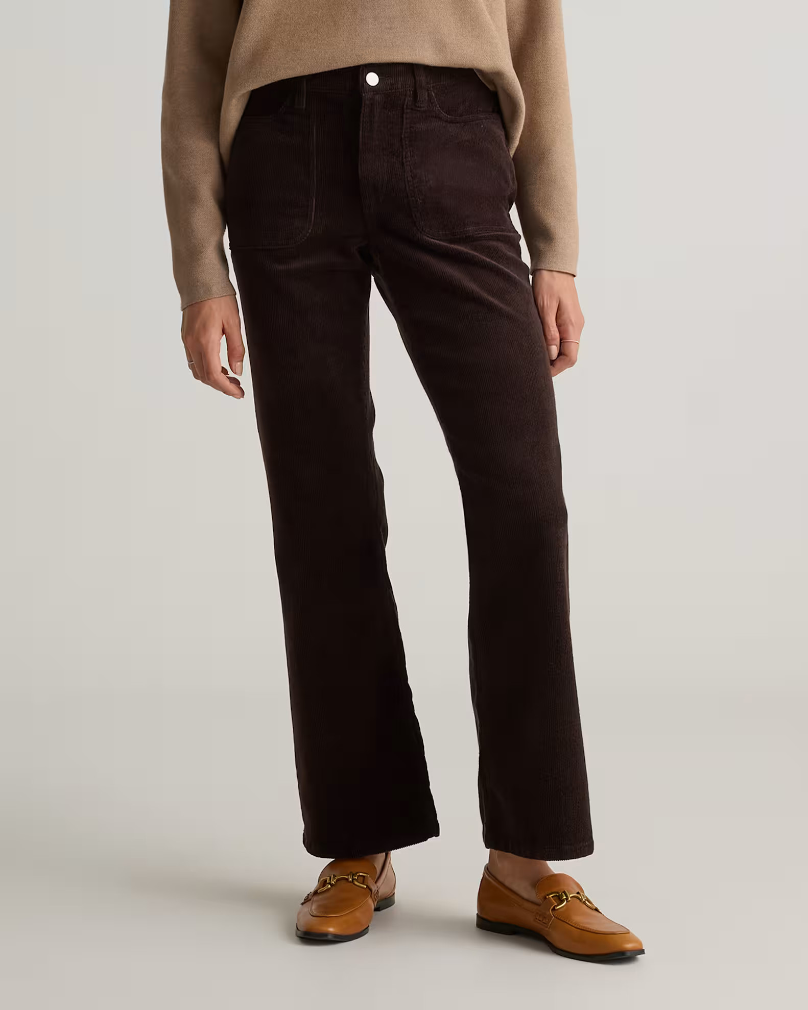 Organic Stretch Corduroy Flare Pants in Espresso | Quince