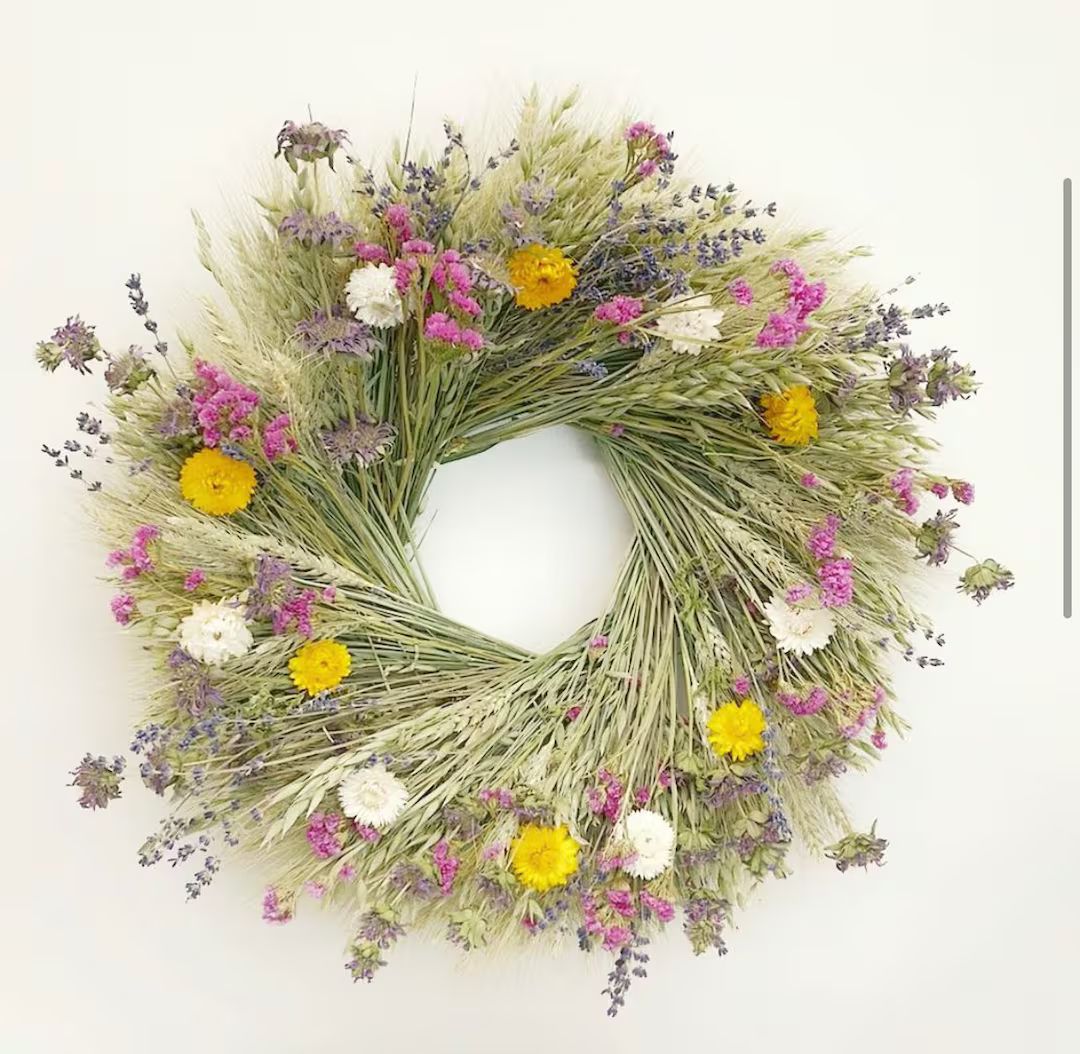 Sunshine & Happiness dried natural flower wreath 22 inch | Etsy (US)