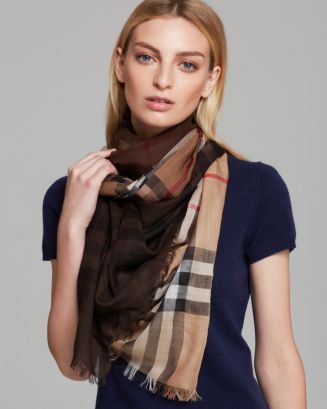 Ombré Gauze Giant Check Scarf | Bloomingdale's (US)