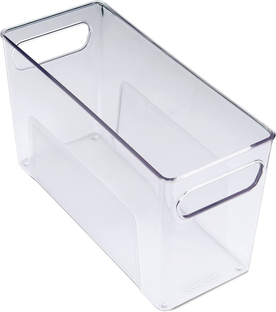 Copco Narrow Clear Bin, 10.5 x 4.5 x 6-Inch, for Kitchen, Fridge, Pantry, Laundry, and More | Amazon (US)