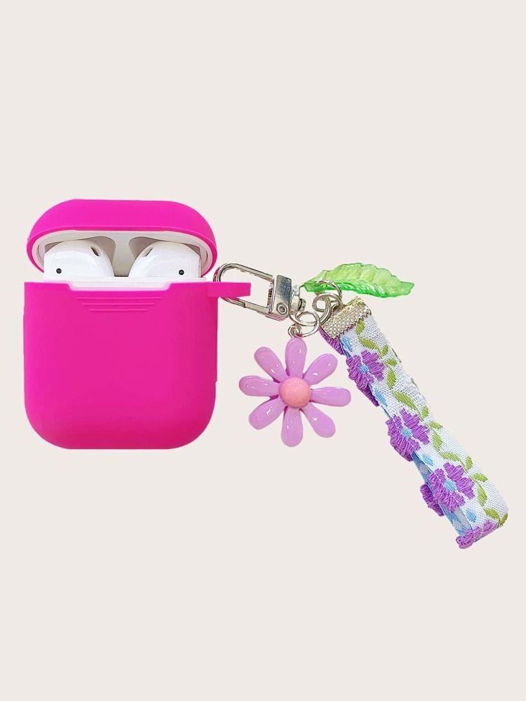 Flower Pendant Silicone Airpods Case | SHEIN